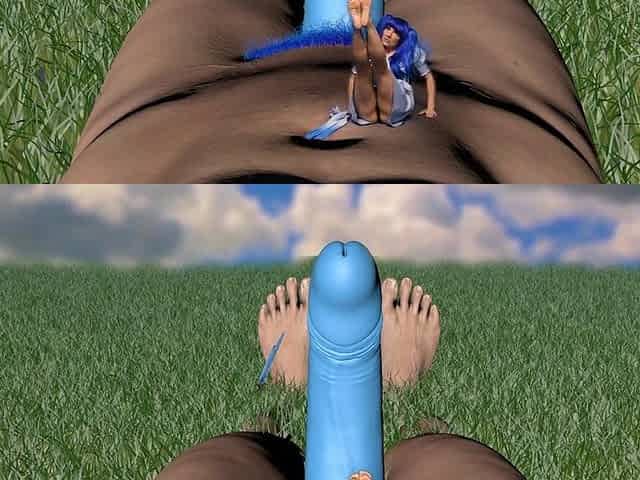 Munchkin Gal with Large Blue Dick