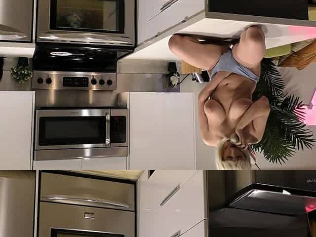 Big Boobed Blonde Masturbates With A Dildo In The Bathroom