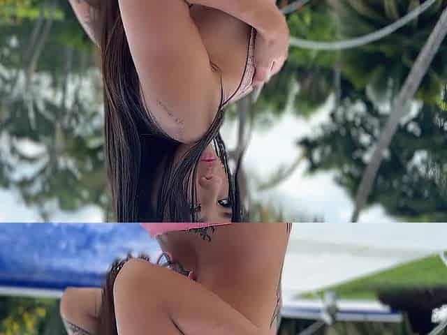 Pool day, public sex and creampie!