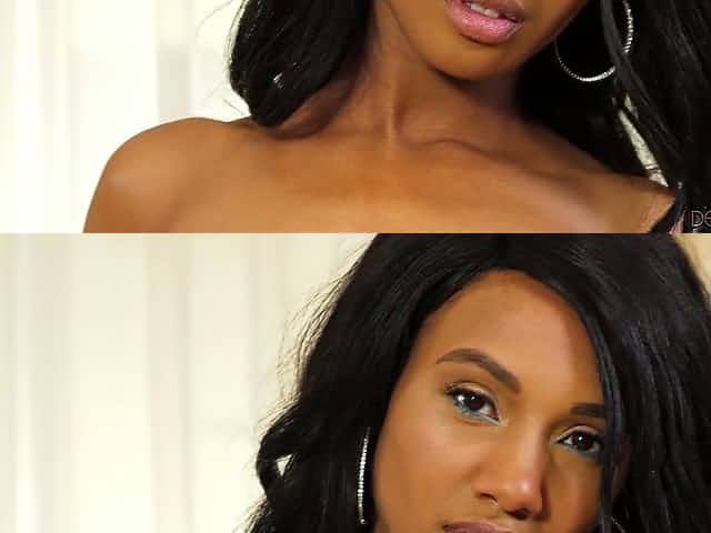 Fabulous ebony babe Alexis Avery spreads legs wide open
