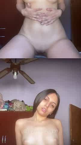 Beautiful Brunette masturbating her Tight Pussy