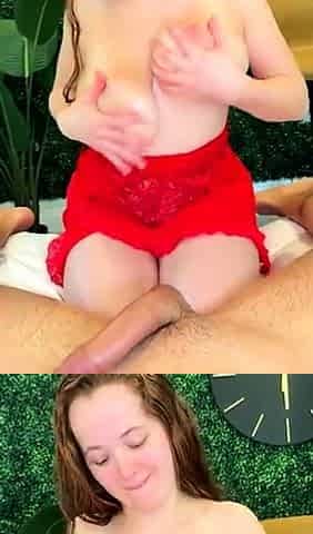 Busty redhead giving tittyfuck