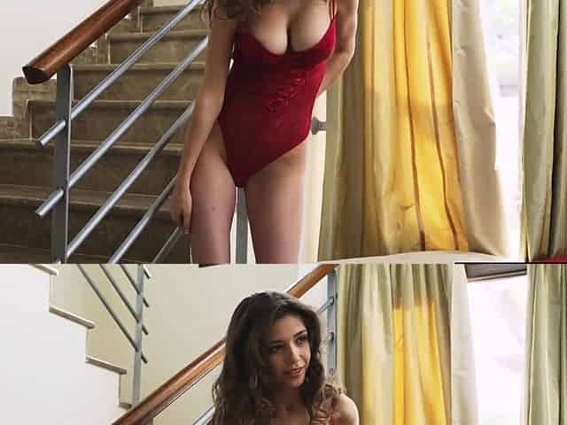 See stunning Mila Azul take off her sexy lingerie to