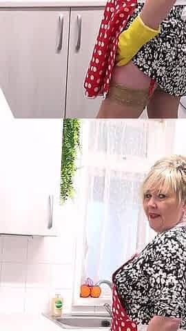 Auntjudys - Fucking Your Busty Mature Wife Chantelle Blue in the Kitchen (pov)