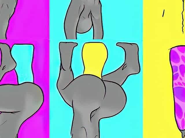 animated hotty taking toy up booty