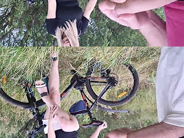 Dude publicly jerks off dong near pretty angel with large breasts