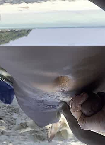 2 COUPLES ON A PUBLIC BEACH, PUBLIC MASTURBATION WITH A FINISH ON THE LEGS