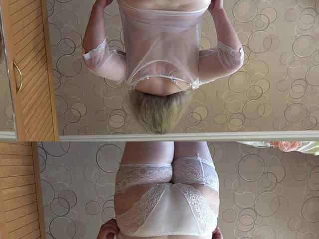 Trying on New White Panties. a Mature BBW Shakes Her Big Ass. PAWG.