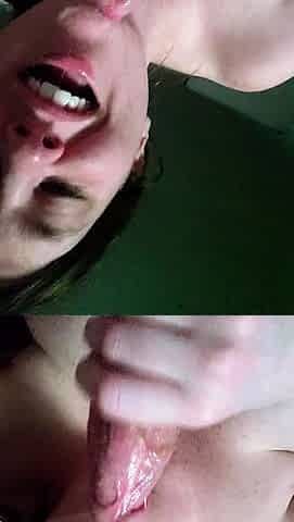 Blowjob cumshot whore gargles pov bukkake fetish cum