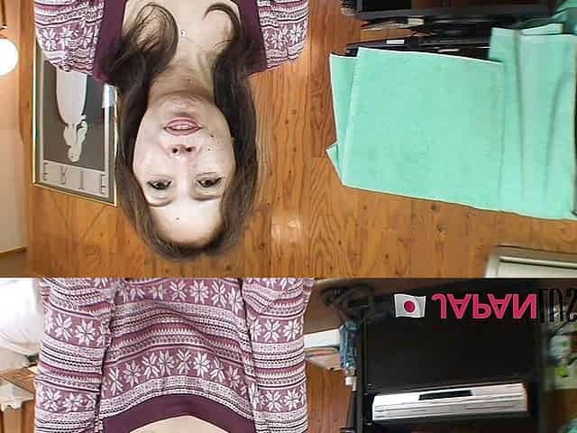 Amateur Japan GILF strips and takes POV creampie in her worn pussy
