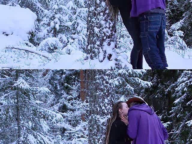 Sex in the winter forest whilst the snow is falling - RosenlundX - 4K