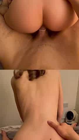 Slim Waist Blondie Likes to Ride My Knob Reverse Cowgirl