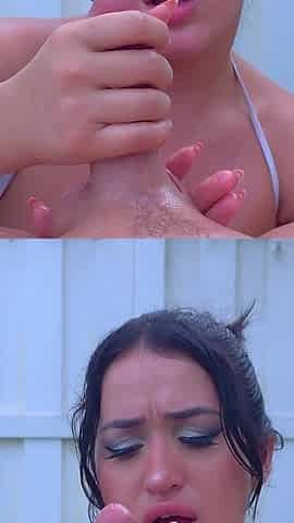 Goon to Nia Bleu's Sloppy Blowjob 4K