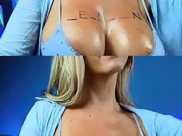 Hot blonde with big boobs solo