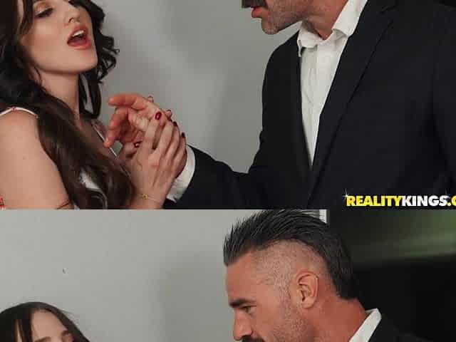 Charles Dera's Wild Kitchen Affair with Brunette Passion