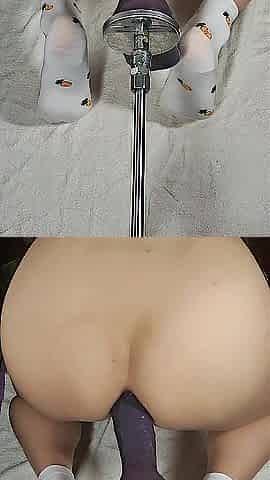 Anal With Large Sex toy three ( Rabbit Sock ) - S022