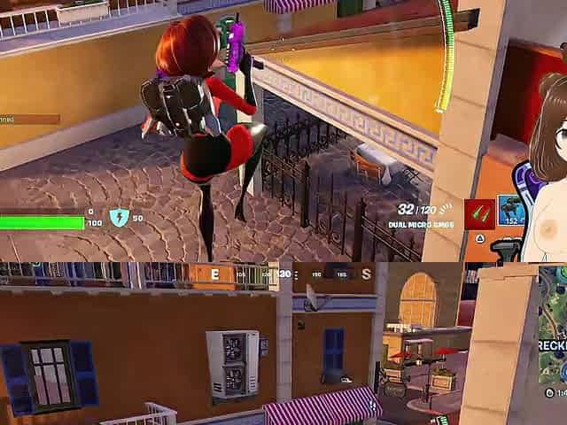 Elastic Cutie's massive butt in a fortnite game - Jazziuu - Gameplay