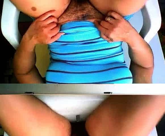 Amateur Hairy Mature on Balcony