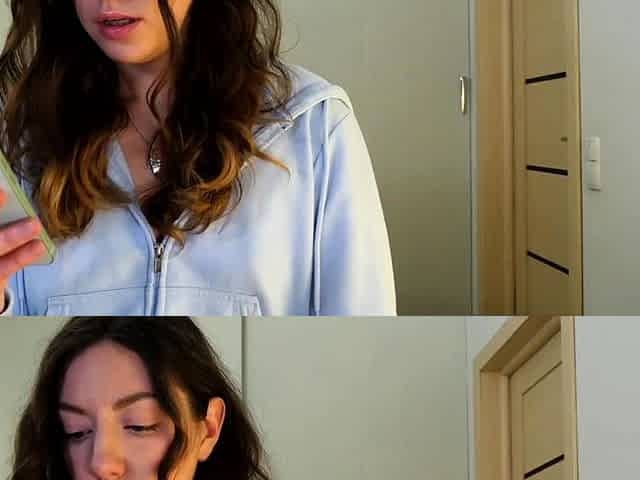 Brunette solo darling masturbating at home