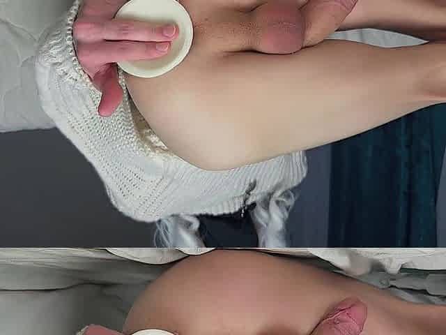 Youthful femboy craves to cum with a sex-toy in his booty