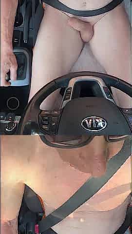 Nude drive with a beefy dong
