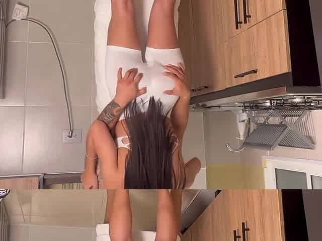 My Roommate Fucks Me Hard In The Kitchen-while His Girlfriend Arrives!