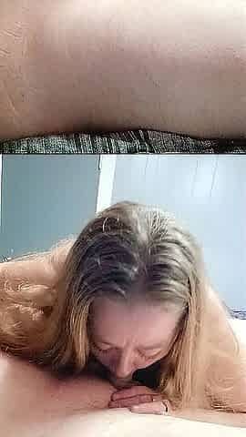 Doxy sucking neighbour off previous to spouse gets home chokes on massive load