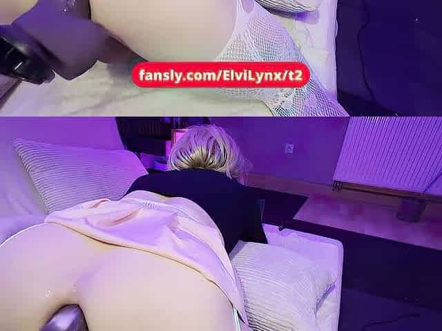 Sissy Elvi Lynx Giant BBC Anal Vibrator Bang Machine