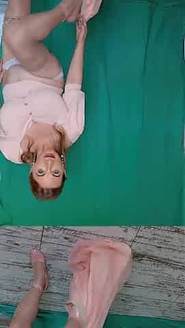 Lewd granny MariaOld do striptease, talk smutty and fingering hairless twat