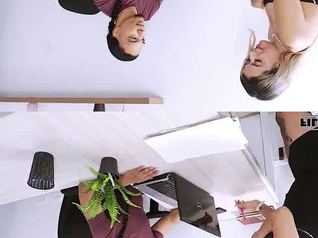 Investor fucks slutty secretary while his cuck boss doesn't see them