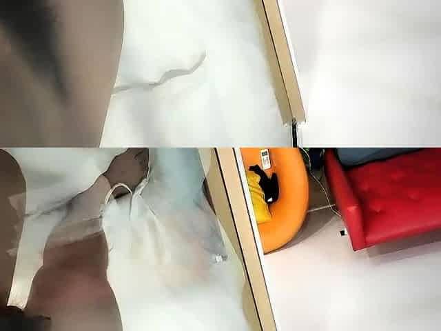 Cute amateur asian web cam girl playing with her toy