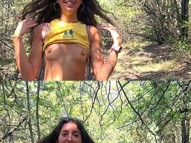 I brought the beauty to the forest to screw and cum in her vagina