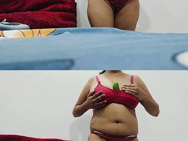 College Girl Stepdaddy Roleplay Sex with Big Cucumber in Pussy