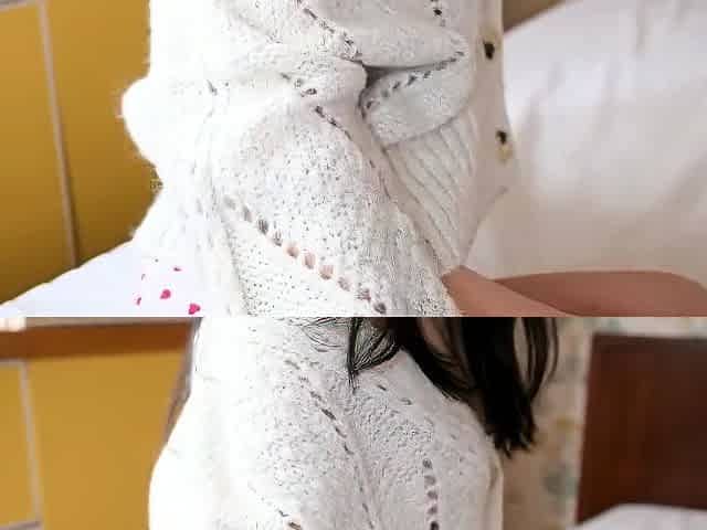 Japanese babe and a cucumber in masturbation fun