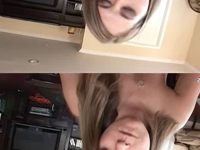 Blonde Teen Megan Secretly Gives Her Step Brother a Blowjob and Gets Covered in Cum