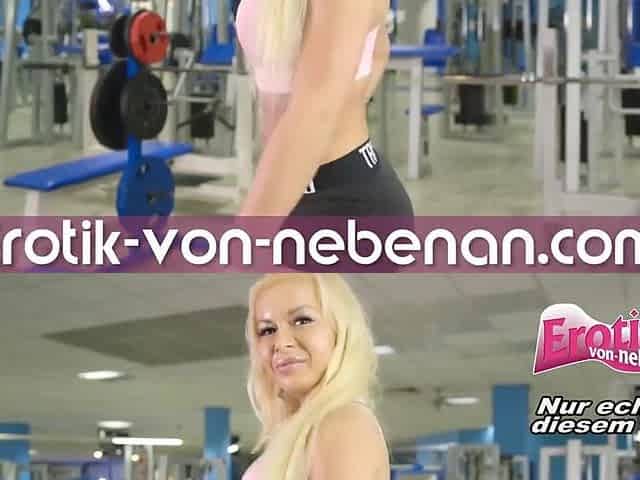 Concupiscent German blond bangs in the shower