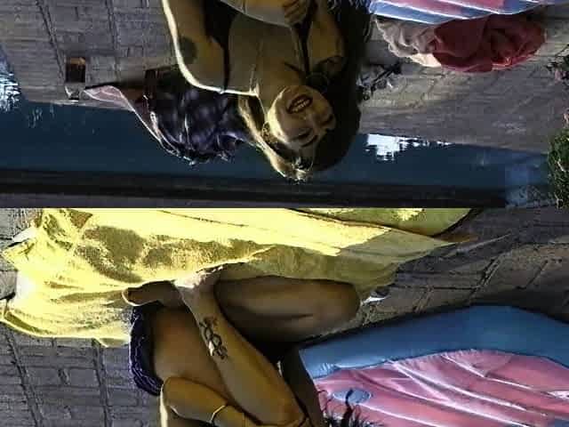 Brunette from village blowjob outdoors