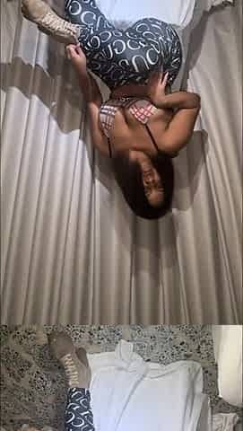 Ebony Cutie Drinks Void urine Outside!