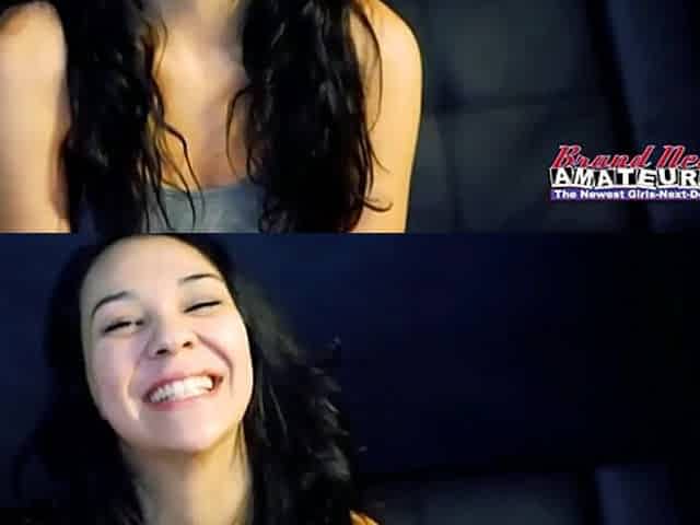 Sabrina Slender Small Brunette hair Inked Smutty Mouth Booty Lick!