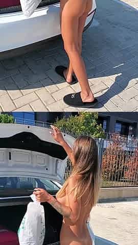 Monika Fox Strip In The Car Park