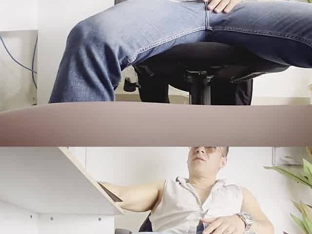 Caught in the office masturbating