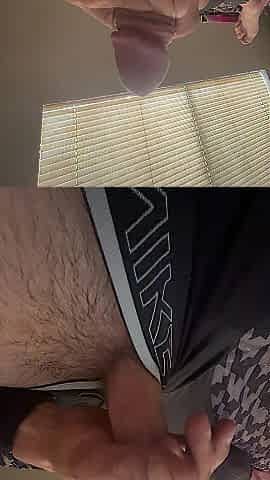 I love jerking off my hard penis in her couch