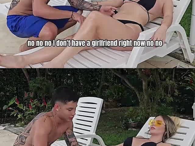 My Stepson Applies the Suntan Lotion all Over My Body, I get Horny and Fuck w...