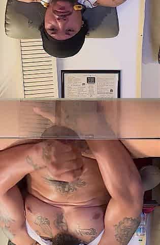 Powerful Tattoo Thug Jacking Off and Cumming Hard For U