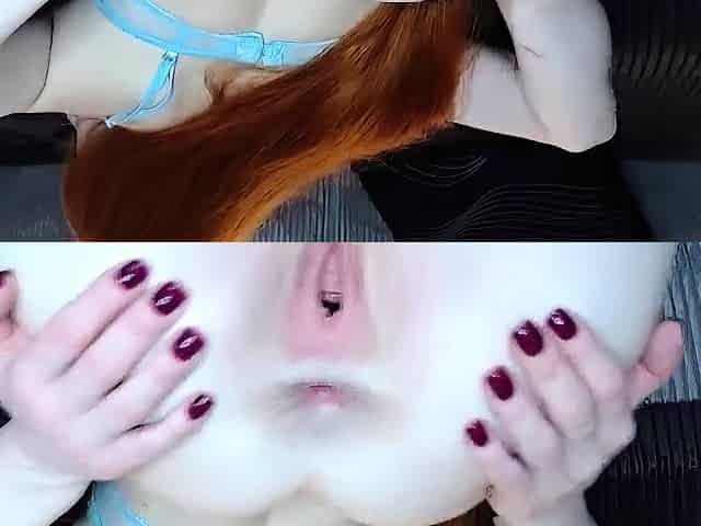 VERY HOT REDHEAD LEYLA IN A BEAUTIFUL LINGERIE MASTURBATES