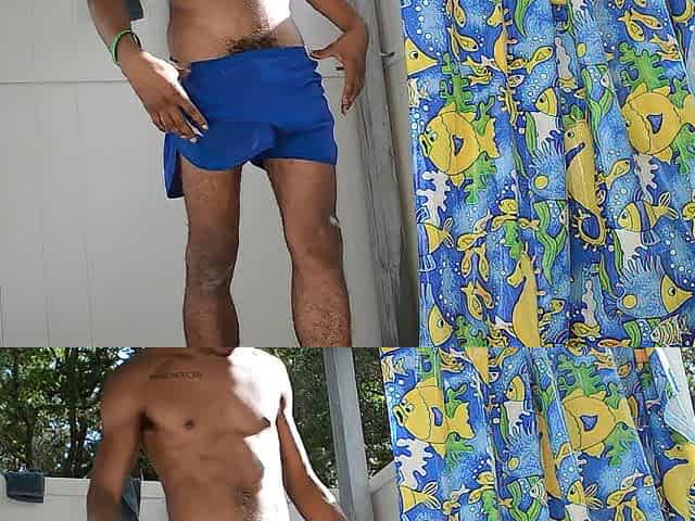 Stripped Beach Shower