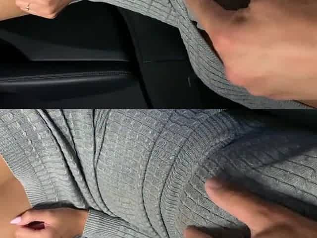 Oral pleasure in the car on the 1st date