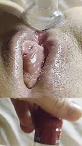 Extreme Anal Insertion with a Bottle Close up