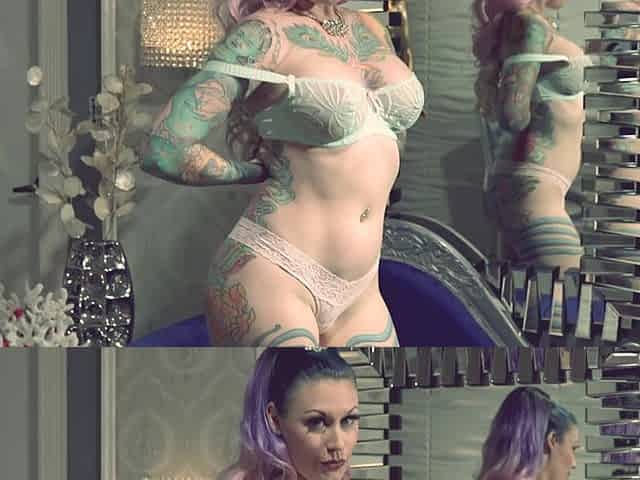 Tattooed Beauty Strips Naked