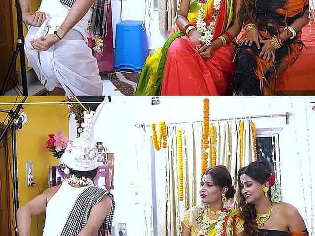 Tharki Sasurji Hardcore Threesome Fuck with Young Mallu Wife and Wife's Sister at Home Full Movie. Hindi Audio